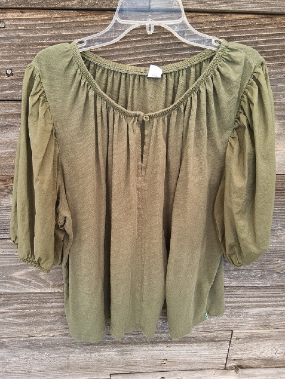 Old Navy Green Peasant Top Size XL